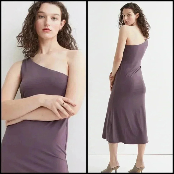 H&M Dresses & Skirts - H&M Conscious Choice One Shoulder Purple Midi Dress Size L